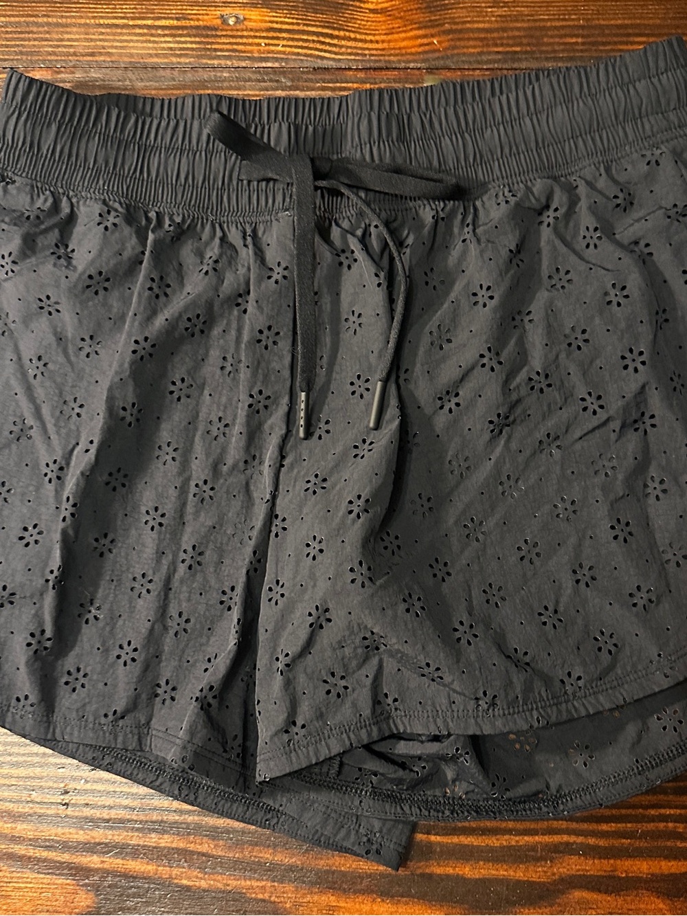 Gilly Hicks Black Eyelet Drawstring Waist Shorts